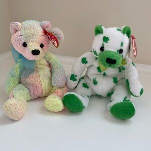 Ty Pastel and Clover Plush Bear Duo